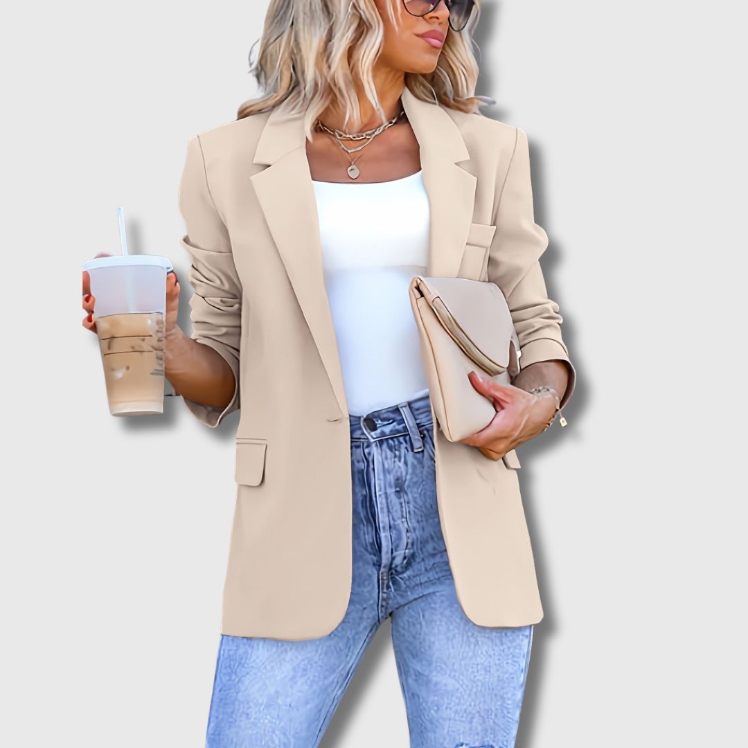 Sylvie - Women's Elegance Beige Blazer Limited Edition
