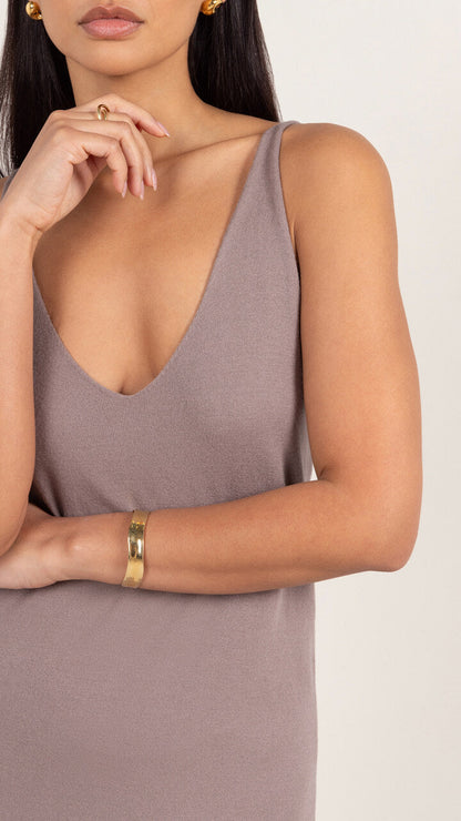 Sofia Knitted Slip Dress - Mink