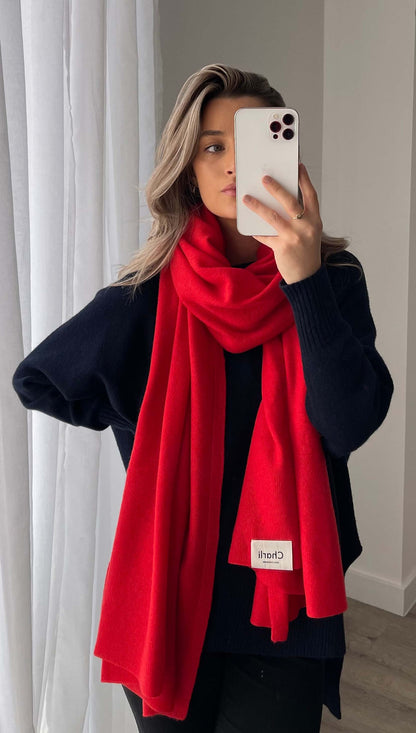 Cashmere Travel Wrap - Pomegranate