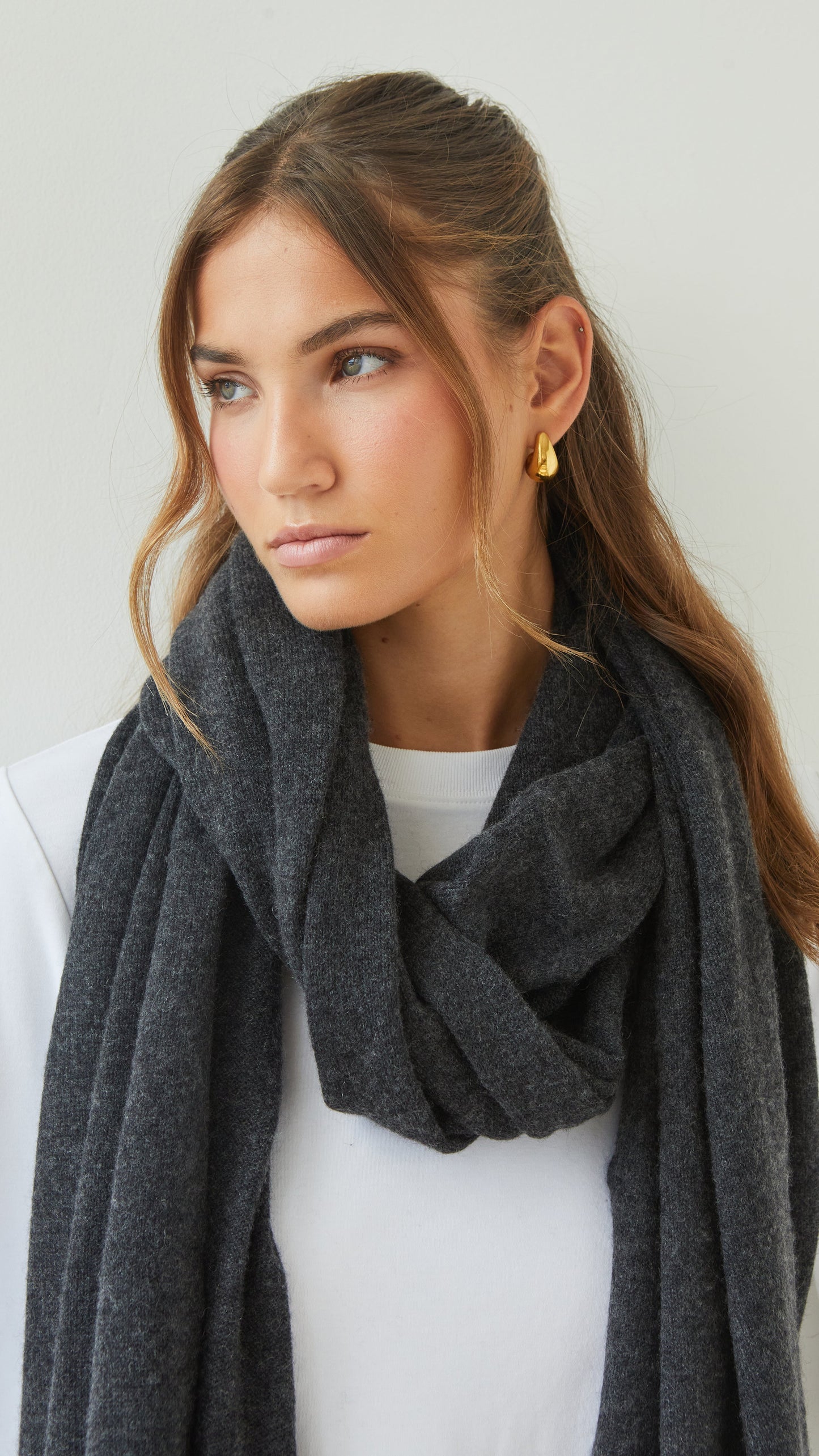 Cashmere Travel Wrap - Dark Grey Melange