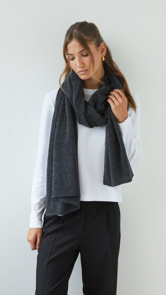 Cashmere Travel Wrap - Dark Grey Melange