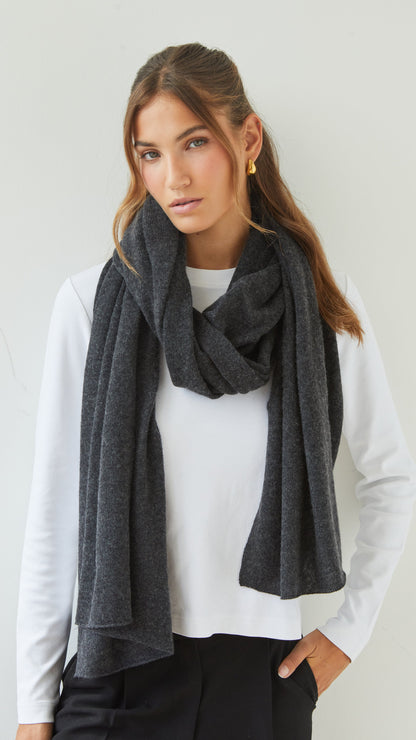 Cashmere Travel Wrap - Dark Grey Melange