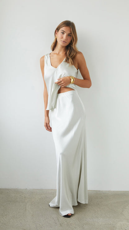 Maeve Satin Set - Pearl