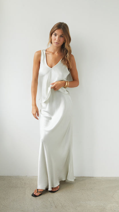 Maeve Satin Set - Pearl