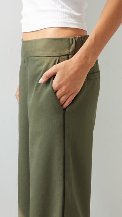Kim Crepe Trousers - Khaki