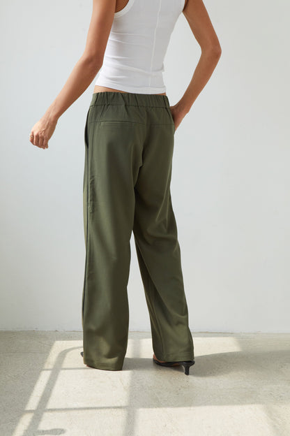 Kim Crepe Trousers - Khaki