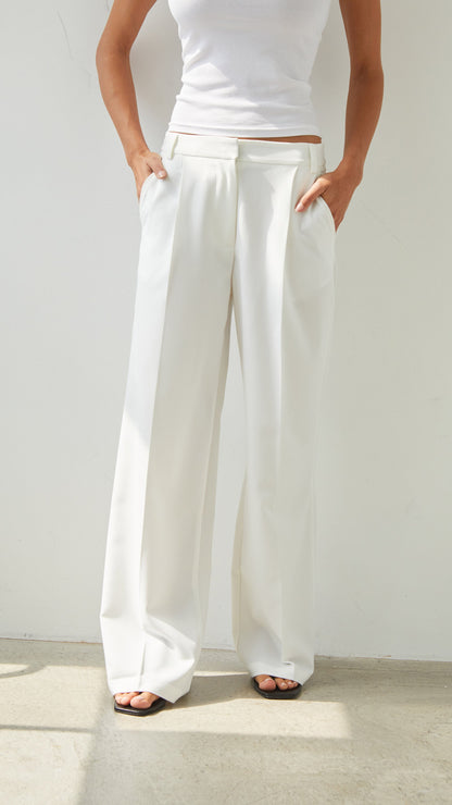 Nelly Crepe Trousers - White