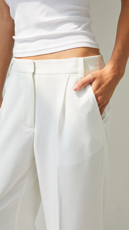 Nelly Crepe Trousers - White
