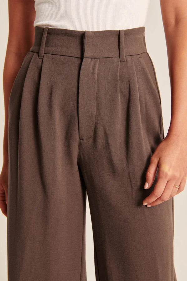 Lucia Chocolate Tailored Pants