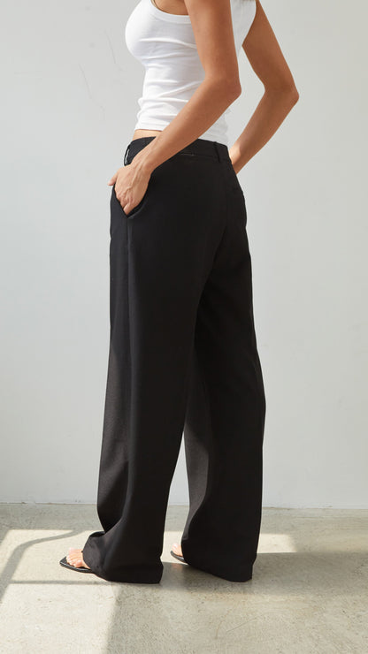 Nelly Crepe Trousers - Black