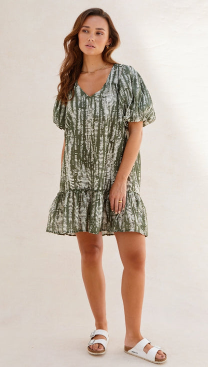 Tia Short Dress - Forest And Cloud