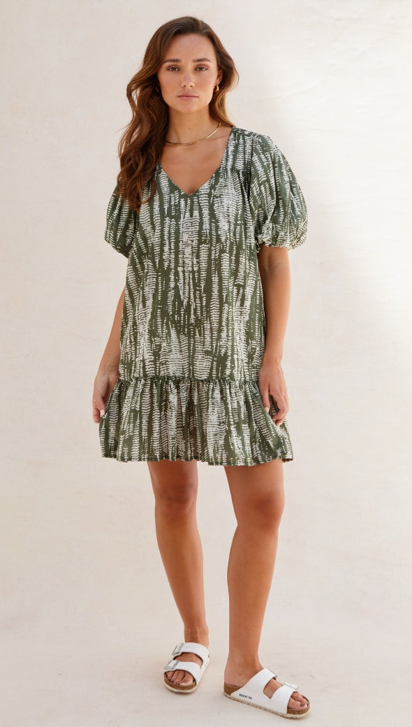 Tia Short Dress - Forest And Cloud