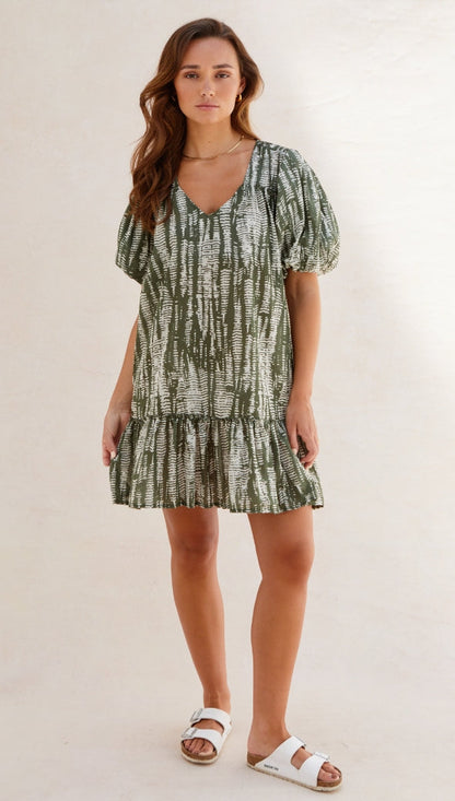 Tia Short Dress - Forest And Cloud