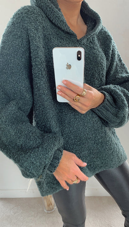 Giorgia Alpaca Sweater - Deep Green