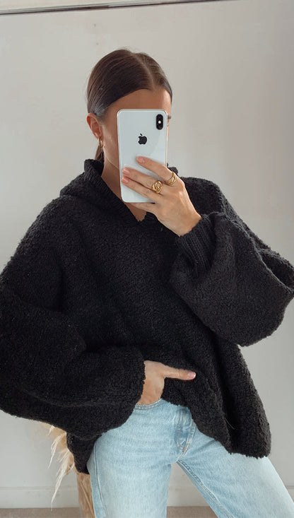 Giorgia Alpaca Sweater - Black