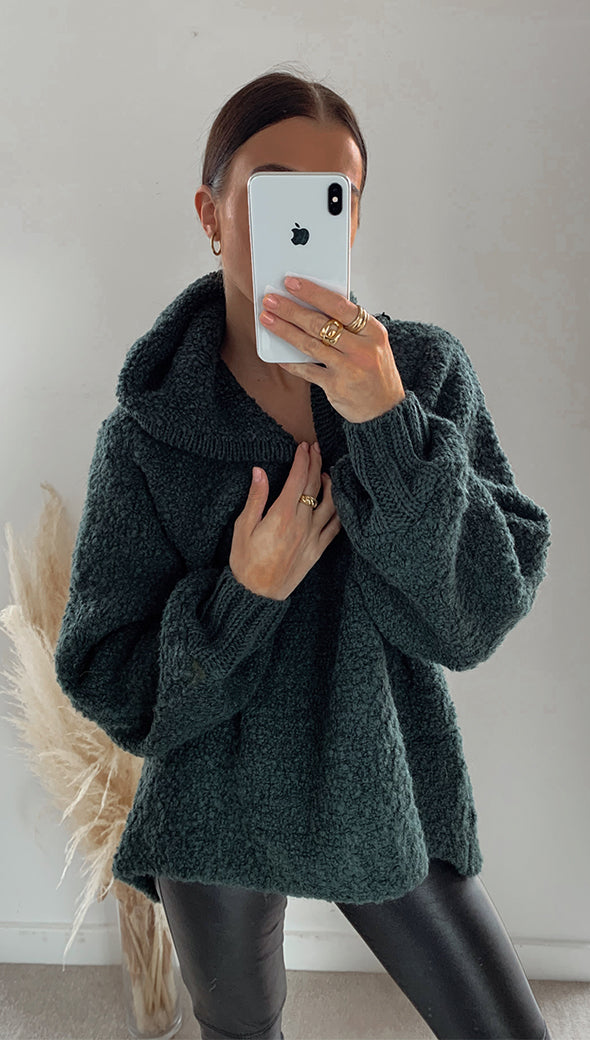 Giorgia Alpaca Sweater - Deep Green