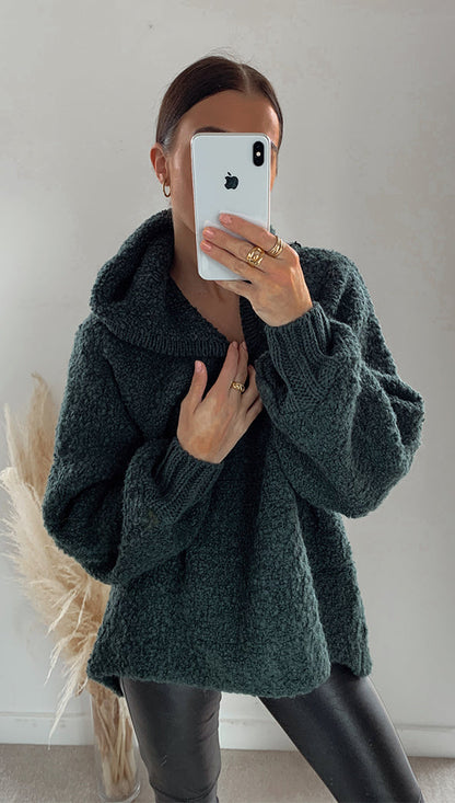 Giorgia Alpaca Sweater - Deep Green